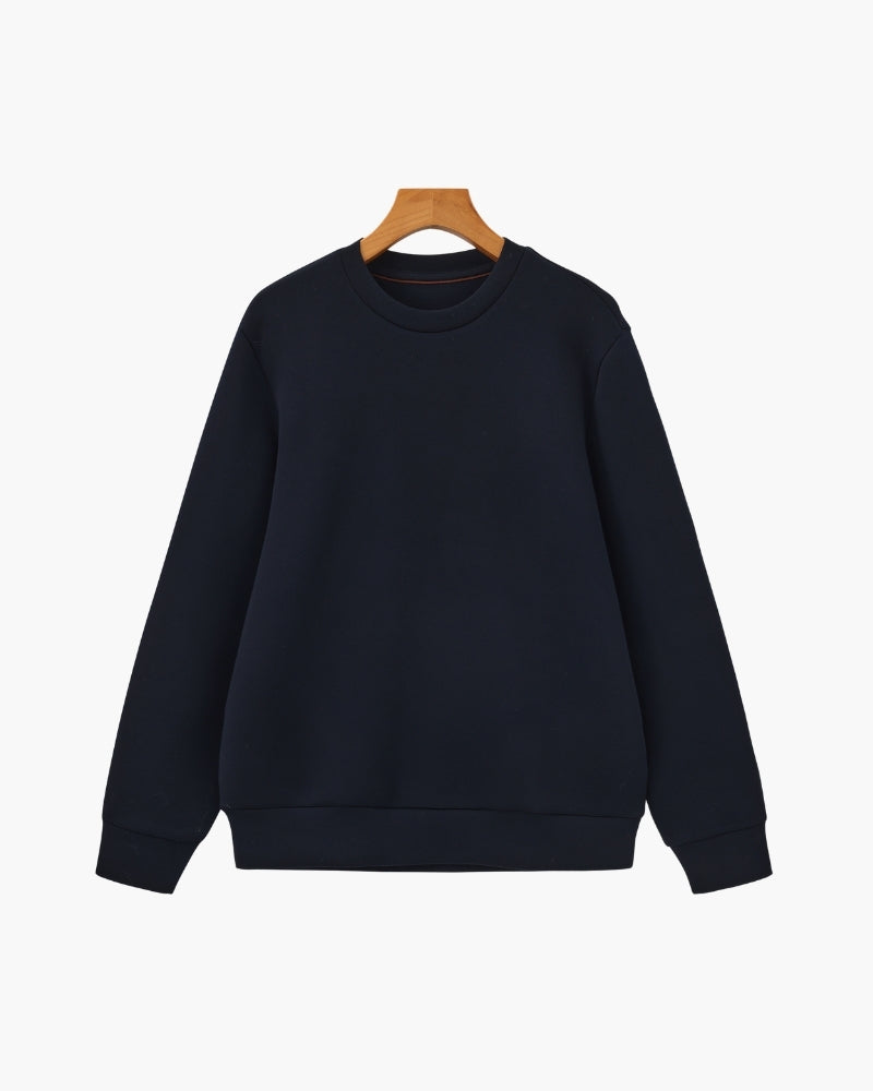 Classic Modal Blend Crewneck Sweatshirt - Old Money