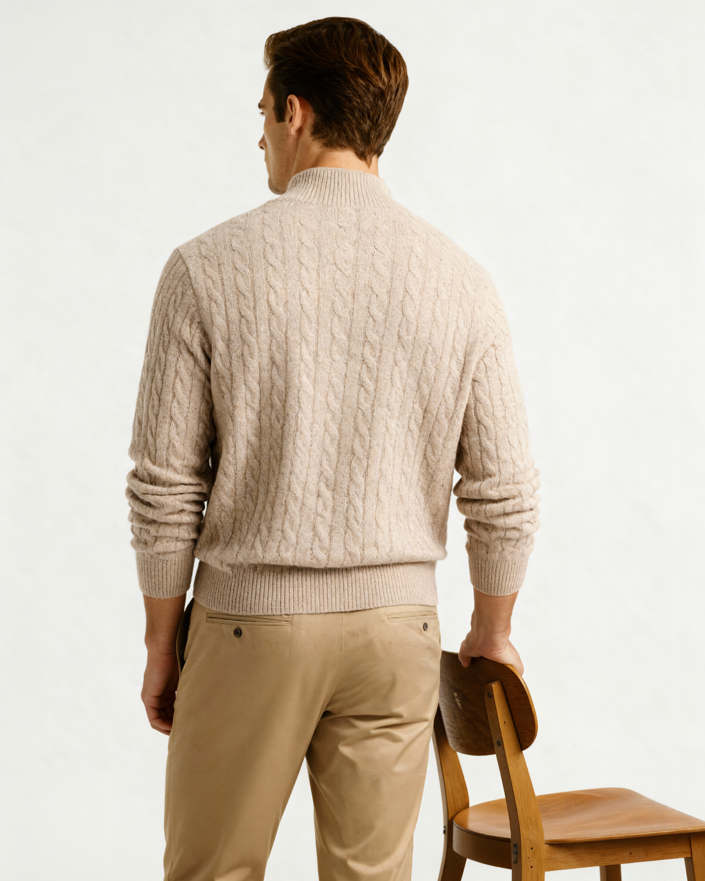 100% Cashmere Woven Half Zip - Old Money